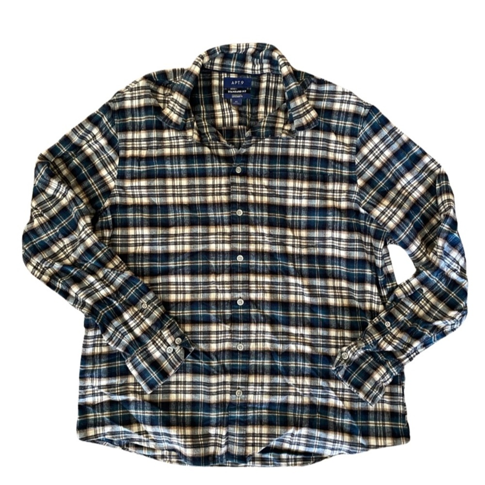 Apt 9 plaid flannel untucked fit XL